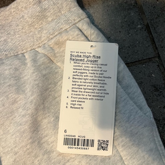 Lululemon Scuba High-Rise Relaxed Jogger Heathered Ultra Light Grey. Size 6 NWT - Picture 7 of 14